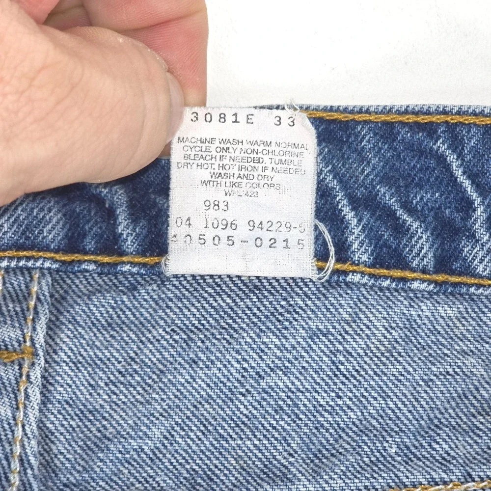 Levi's 505 Orange Tab Jeans Men's 36x32 Classic Medium Wash Vintage 90s Whiskers
